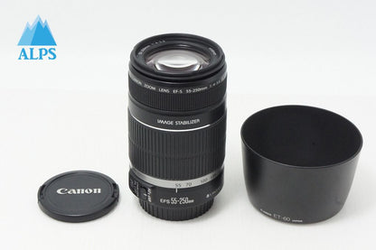 美品 Canon キヤノン EF-S 55-250mm F4-5.6 IS ズームレンズ APS-C フード付 260612e