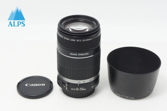 美品 Canon キヤノン EF-S 55-250mm F4-5.6 IS ズームレンズ APS-C フード付 260612e