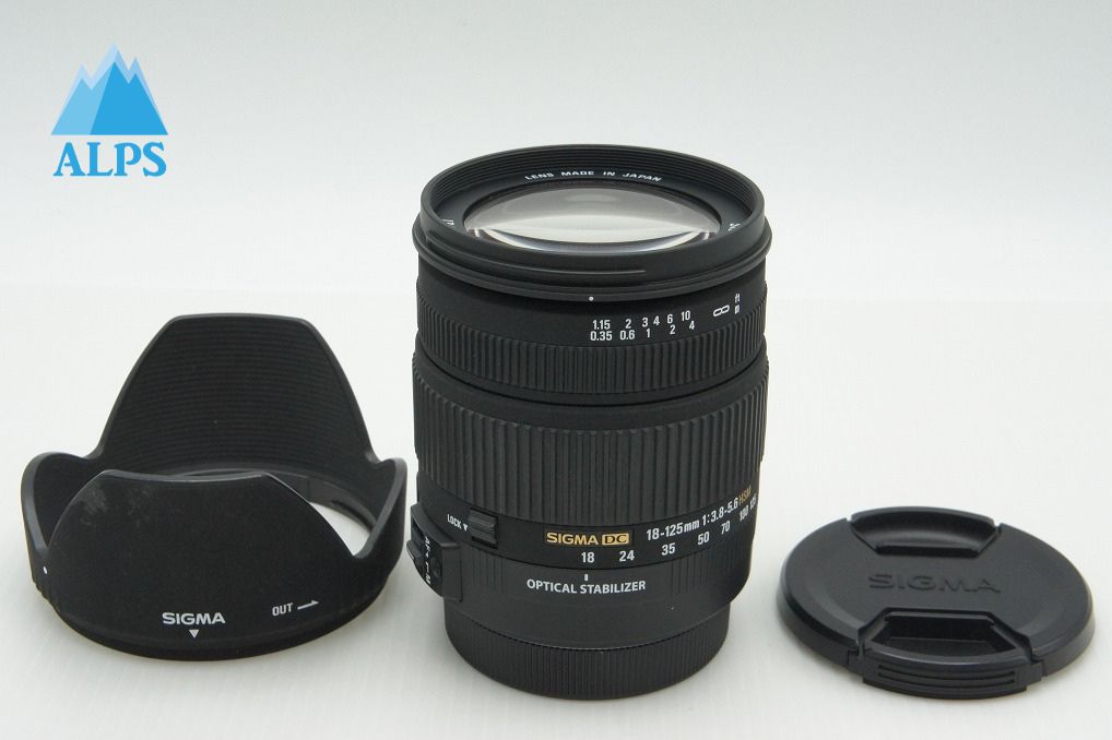 良品 SIGMA シグマ 18-125mm F3.8-5.6 DC OS HSM Canon キヤノン EFマウント APS-C ズームレンズ フード付 260310u
