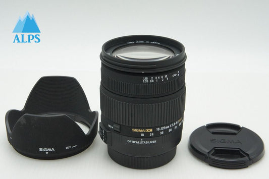 良品 SIGMA シグマ 18-125mm F3.8-5.6 DC OS HSM Canon キヤノン EFマウント APS-C ズームレンズ フード付 260310u