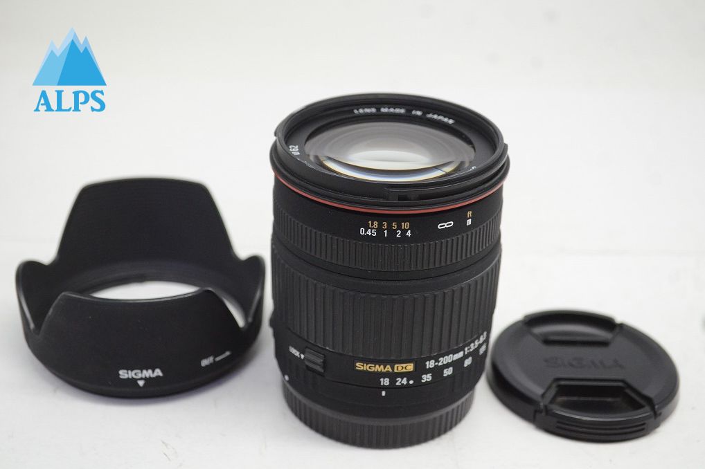 SIGMA シグマ 18-200mm F3.5-6.3 DC Canon キヤノン EFマウント APS-C ズームレンズ フード付 251010i