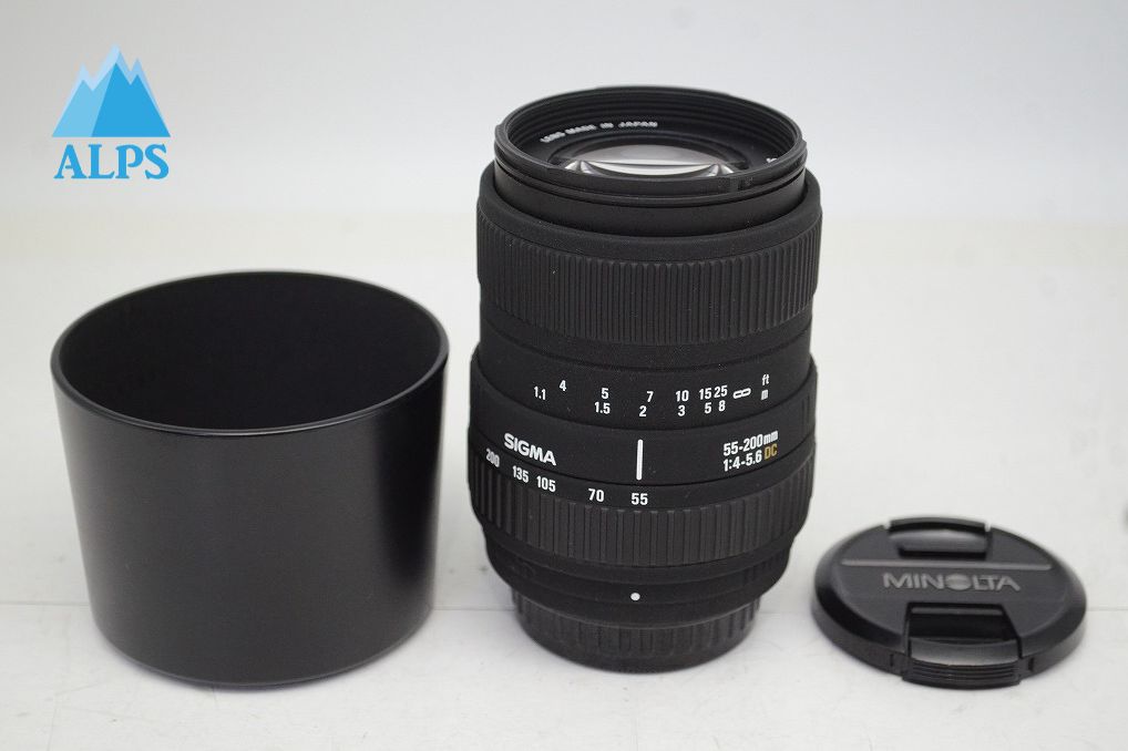 良品 SIGMA シグマ 55-200mm f4-5.6 DC PENTAX ペンタックス Kマウント APS-C ズームレンズ フード付 251006c