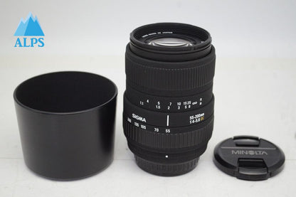 良品 SIGMA シグマ 55-200mm f4-5.6 DC PENTAX ペンタックス Kマウント APS-C ズームレンズ フード付 251006c