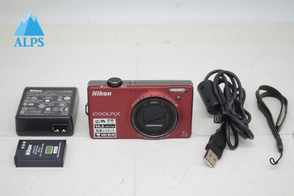 良品 Nikon ニコン COOLPIX S6000 レッド コンパクトデジタルカメラ 251009o