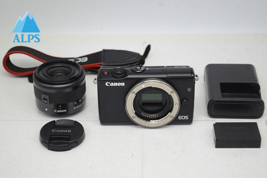 良品 Canon キヤノン EOS M100 + EF-M 15-45mm IS STM レンズキット ミラーレス一眼カメラ ブラック 251008g
