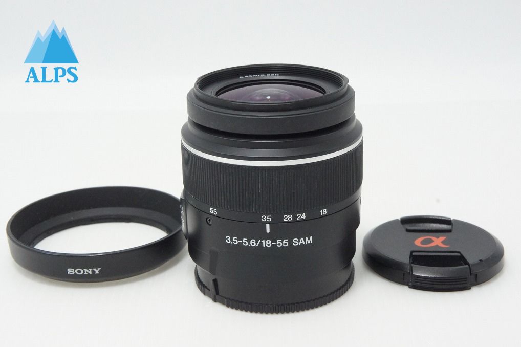 良品 SONY ソニー DT 18-55mm F3.5-5.6 SAM SAL1855 MINOLTA αマウント APS-C ズームレンズ フード付 260527ai