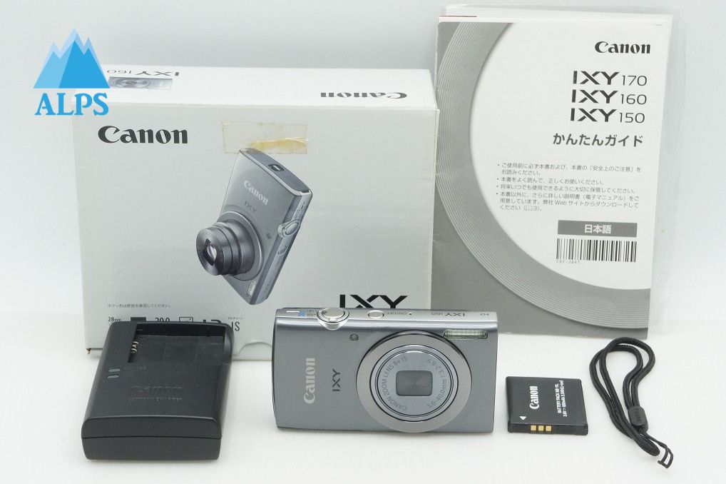 美品 Canon キヤノン IXY 160 コンパクトデジタルカメラ シルバー 元箱付 260221t