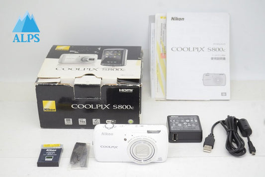 良品 Nikon ニコン COOLPIX S800c ホワイト コンパクトデジタルカメラ 元箱付 251010y