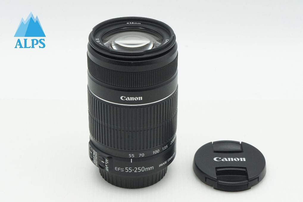 良品 Canon キヤノン EF-S 55-250mm F4-5.6 IS II ズームレンズ APS-C 260115y