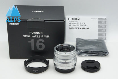 美品 FUJIFILM フジフィルム XF 16mm F2.8 R WR 単焦点レンズ シルバー 元箱付 260310ad