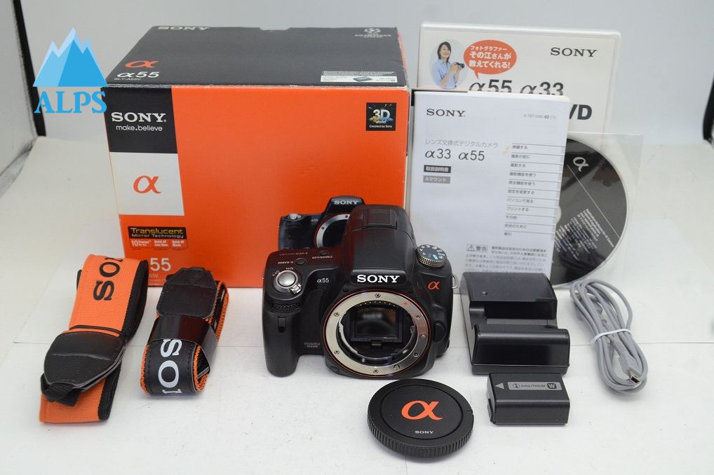 美品 SONY ソニー α55 ボディ SLT-A55V デジタル一眼レフカメラ 元箱付 251016m
