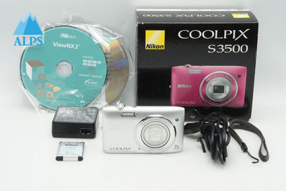 美品 Nikon ニコン COOLPIX S3500 コンパクトデジタルカメラ クリスタルシルバー 元箱付 260121b
