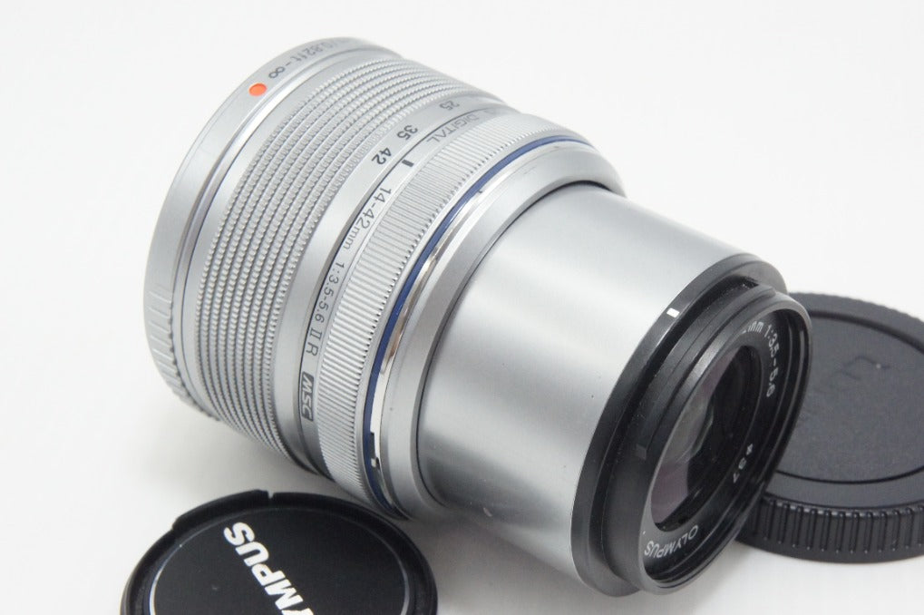 良品 OLYMPUS オリンパス M.ZUIKO DIGITAL 14-42mm F3.5-5.6 II R マイクロフォーサーズ シルバー 260625ab