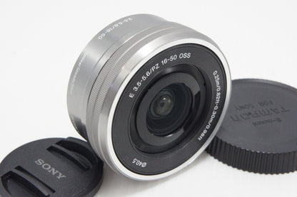 美品 SONY ソニー E PZ 16-50mm F3.5-5.6 OSS SELP1650 シルバー Eマウント APS-C ズームレンズ 260626ai