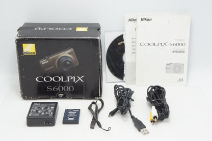 良品 Nikon ニコン COOLPIX S6000 コンパクトデジタルカメラ ソフトブラウン 元箱付 260626an