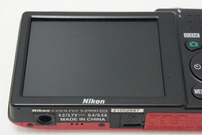 良品 Nikon ニコン COOLPIX S2900 コンパクトデジタルカメラ レッド 260626h
