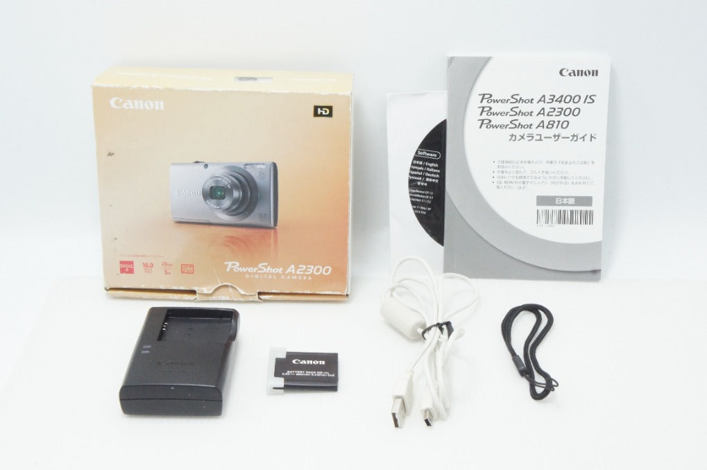 美品 Canon キヤノン PowerShot A2300 コンパクトデジタルカメラ  ブラック 元箱付 260626w