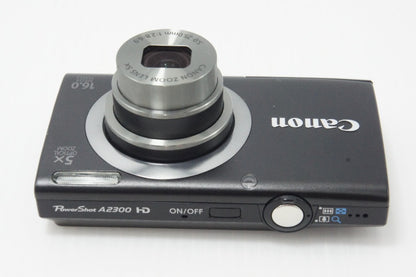 美品 Canon キヤノン PowerShot A2300 コンパクトデジタルカメラ  ブラック 元箱付 260626w