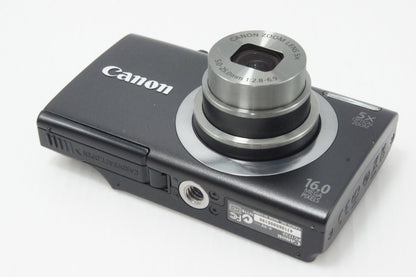 美品 Canon キヤノン PowerShot A2300 コンパクトデジタルカメラ  ブラック 元箱付 260626w