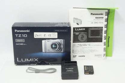 Panasonic パナソニック LUMIX DMC-TZ10 コンパクトデジタルカメラ シルバー 元箱付 260629b