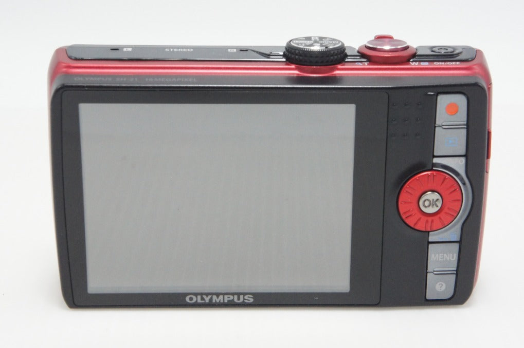 良品 OLYMPUS オリンパス STYLUS SH-21 コンパクトデジタルカメラ レッド 元箱付 260630w