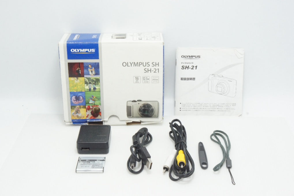 良品 OLYMPUS オリンパス STYLUS SH-21 コンパクトデジタルカメラ レッド 元箱付 260630w