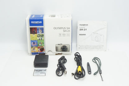 良品 OLYMPUS オリンパス STYLUS SH-21 コンパクトデジタルカメラ レッド 元箱付 260630w