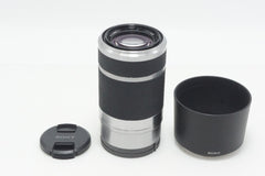 SONY ソニー E 55-210mm F4.5-6.3 OSS SEL55210 AFレンズ シルバー Eマウント APS-C フード付 261021v