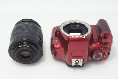 良品 Canon キヤノン EOS Kiss X50 ボディ+ EF-S 18-55mm IS II レンズキット デジタル一眼レフカメラ レッド 260701j