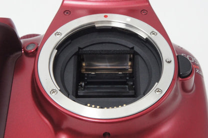 良品 Canon キヤノン EOS Kiss X50 ボディ+ EF-S 18-55mm IS II レンズキット デジタル一眼レフカメラ レッド 260701j