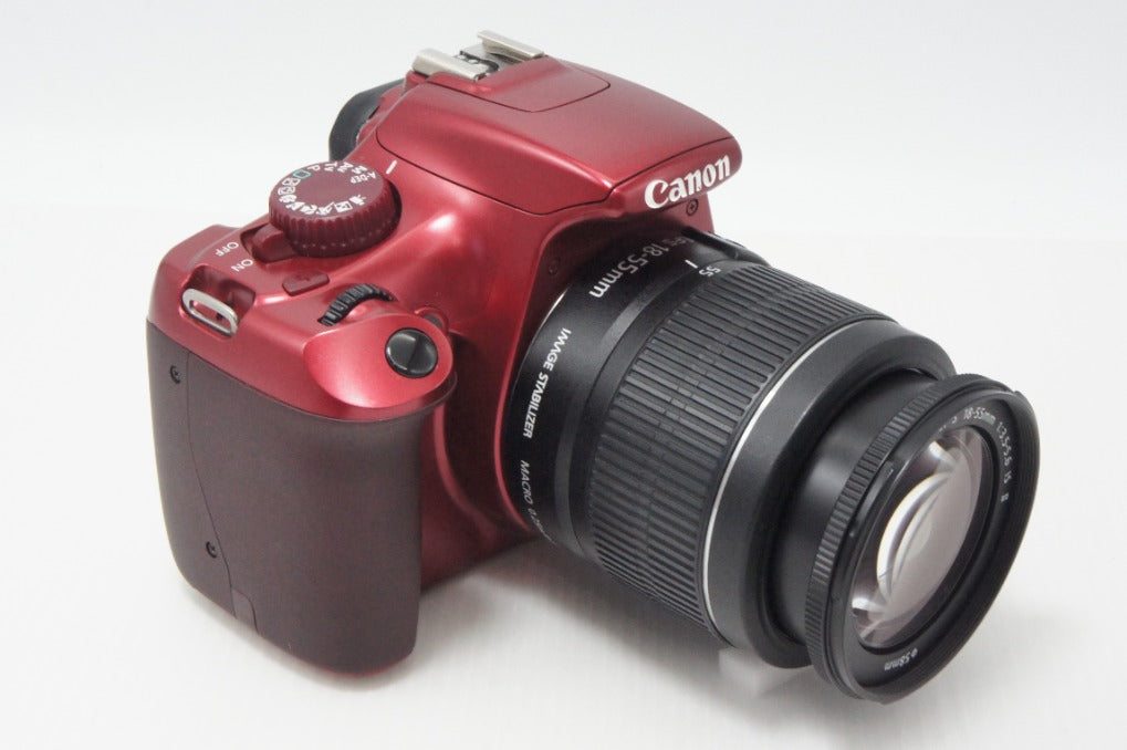 良品 Canon キヤノン EOS Kiss X50 ボディ+ EF-S 18-55mm IS II レンズキット デジタル一眼レフカメラ レッド 260701j
