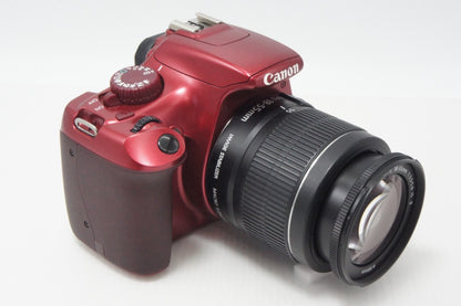 良品 Canon キヤノン EOS Kiss X50 ボディ+ EF-S 18-55mm IS II レンズキット デジタル一眼レフカメラ レッド 260701j