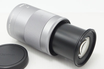 美品 Canon キヤノン EF-M 55-200mm F4.5-6.3 IS STM ズームレンズ シルバー EF-Mマウント 260702ab