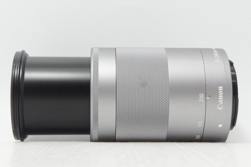 美品 Canon キヤノン EF-M 55-200mm F4.5-6.3 IS STM ズームレンズ シルバー EF-Mマウント 260702ab