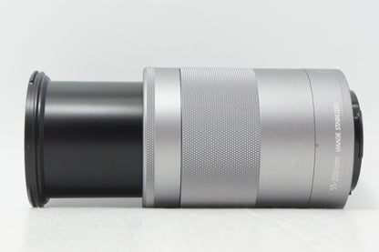 美品 Canon キヤノン EF-M 55-200mm F4.5-6.3 IS STM ズームレンズ シルバー EF-Mマウント 260702ab