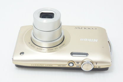 美品 Nikon ニコン COOLPIX S3300 コンパクトデジタルカメラ スイートゴールド 元箱付 260702c