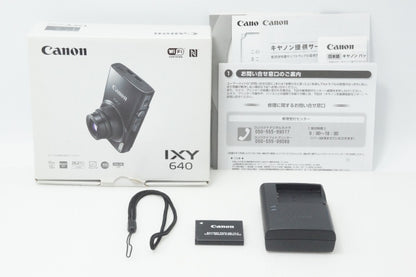 美品 Canon キヤノン IXY 640 コンパクトデジタルカメラ シルバー 元箱付 260702r