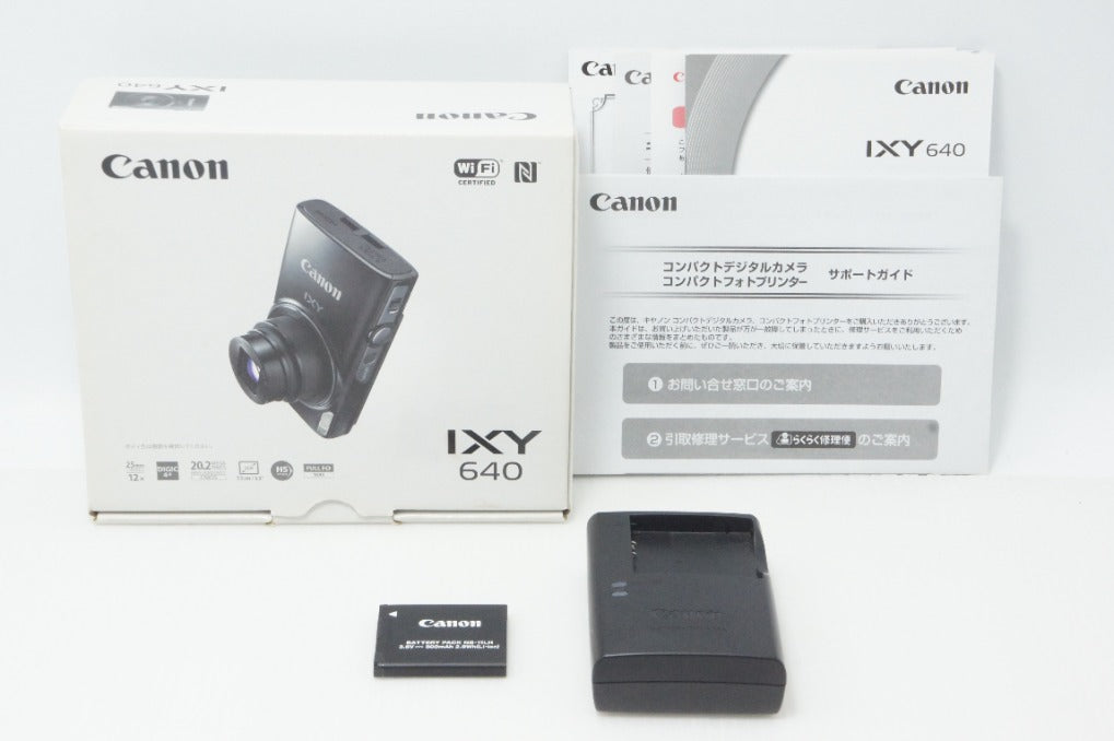 良品 Canon キヤノン IXY 640 コンパクトデジタルカメラ ブラック 元箱付 260702w
