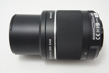 美品 SONY ソニー DT 55-200mm F4-5.6 SAM SAL55200-2 MINOLTA ミノルタ αマウント ズームレンズ フード付 260703ah
