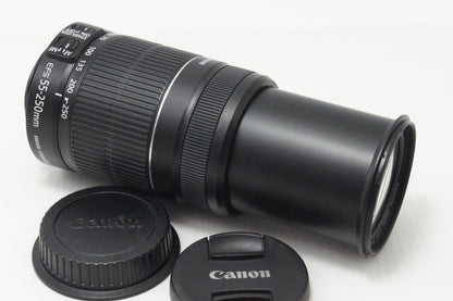 良品 Canon キヤノン EF-S 55-250mm F4-5.6 IS II ズームレンズ APS-C キット用白箱付 260703al