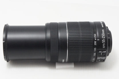 良品 Canon キヤノン EF-S 55-250mm F4-5.6 IS II ズームレンズ APS-C キット用白箱付 260703al