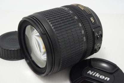 良品 Nikon ニコン AF-S DX NIKKOR 18-105mm F3.5-5.6G ED VR APS-C ズームレンズ フード ポーチ付 260703d