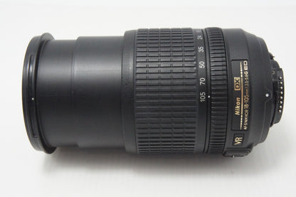 良品 Nikon ニコン AF-S DX NIKKOR 18-105mm F3.5-5.6G ED VR APS-C ズームレンズ フード ポーチ付 260703d