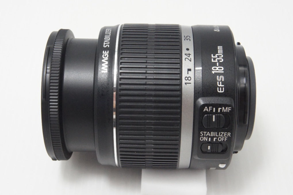 美品 Canon キヤノン EF-S 18-55mm F3.5-5.6 IS APS-C ズームレンズ フード付 260703g