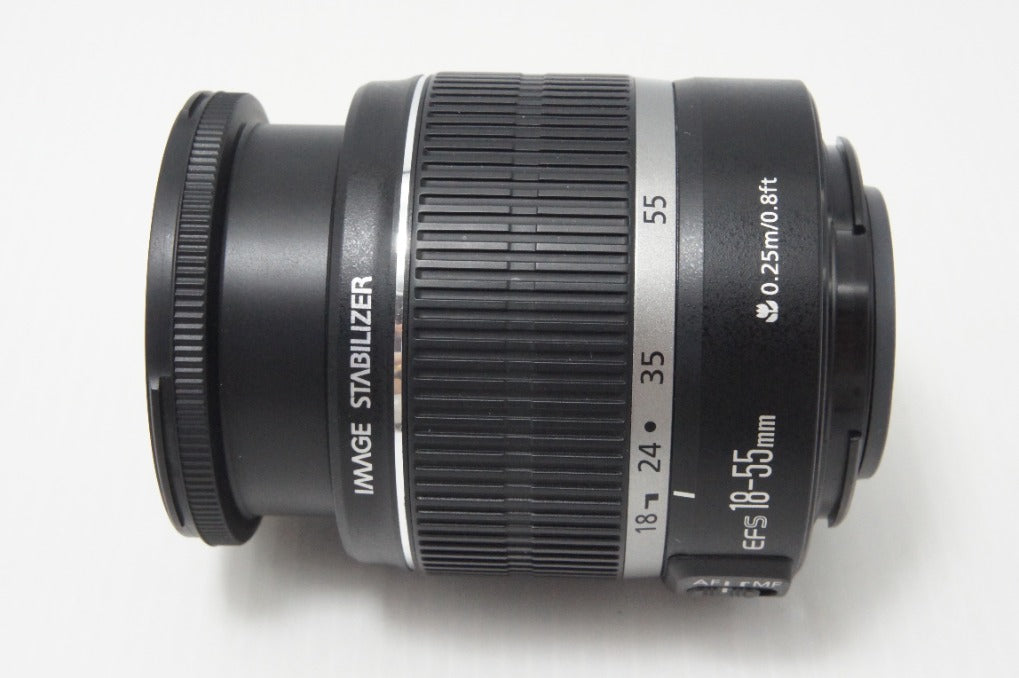 美品 Canon キヤノン EF-S 18-55mm F3.5-5.6 IS APS-C ズームレンズ フード付 260703g