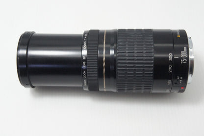 訳あり品 Canon キヤノン EF 75-300mm F4-5.6 USM フルサイズ ズームレンズ フード付 260703v