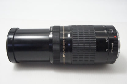 訳あり品 Canon キヤノン EF 75-300mm F4-5.6 USM フルサイズ ズームレンズ フード付 260703v