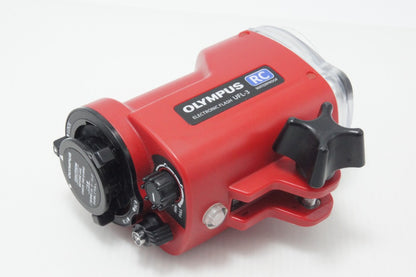 OLYMPUS オリンパス ELECTRONIC FLASH UFL-3 RC WP IPX8 水中ストロボ ショートアーム PTSA-03付 260703x