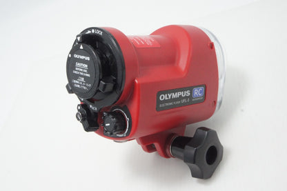 OLYMPUS オリンパス ELECTRONIC FLASH UFL-3 RC WP IPX8 水中ストロボ ショートアーム PTSA-03付 260703xa