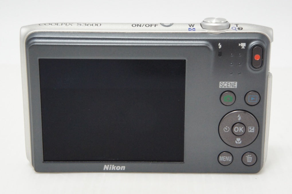 良品 Nikon ニコン COOLPIX S3600 コンパクトデジタルカメラ クリスタルシルバー 元箱付 260706g